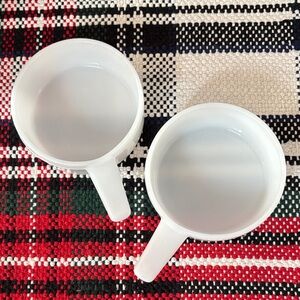 2 Vintage Milk Glass Ovenware Bowls